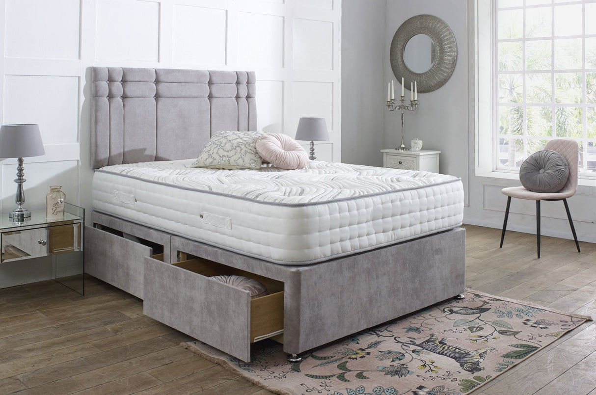 Oxford Divan Bed Set with Button Headboard