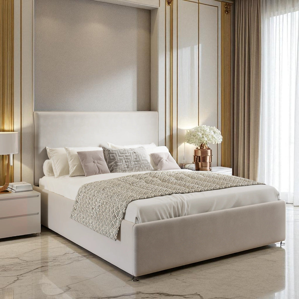 Anya Ottoman Storage Bed Frame Set With Mattress