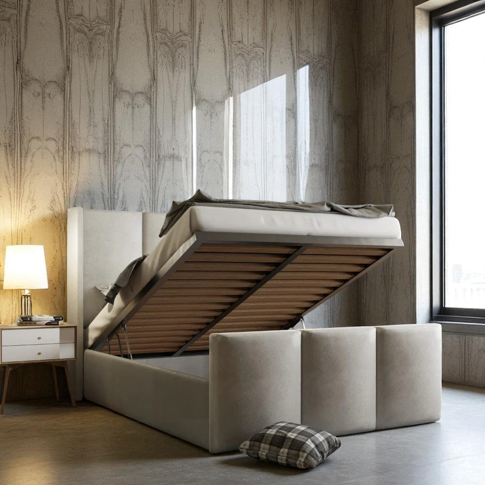 Lila Wingback Ottoman Storage Bed Frame Set Bed Frame Bed Frame Direct