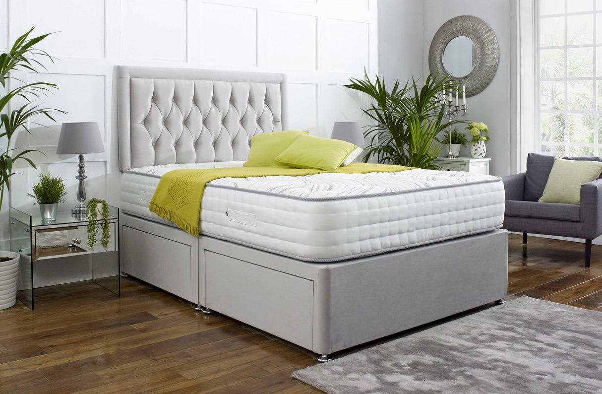 Savannah Divan Bed Set with Button Headboard