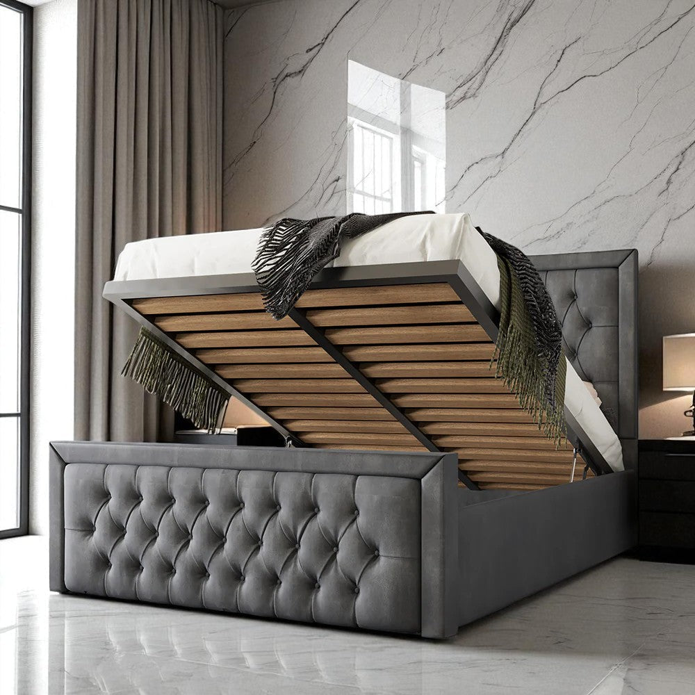 Aliyah Ottoman Storage Bed Frame Set With Mattress