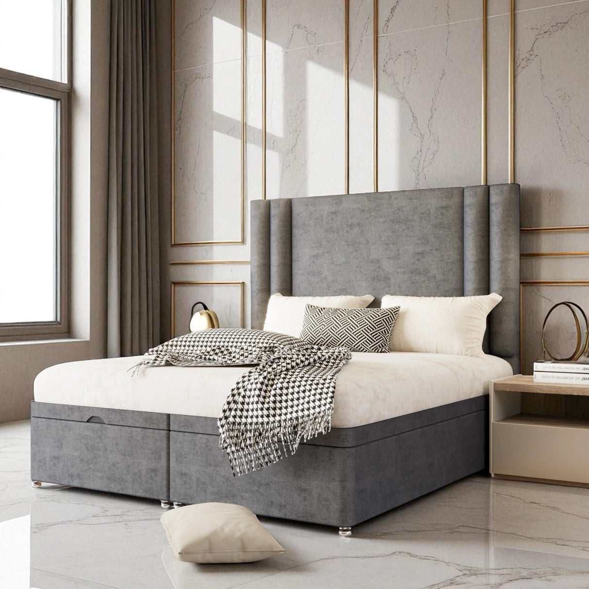 Amara Ottoman Storage Divan Bed Set With Mattress
