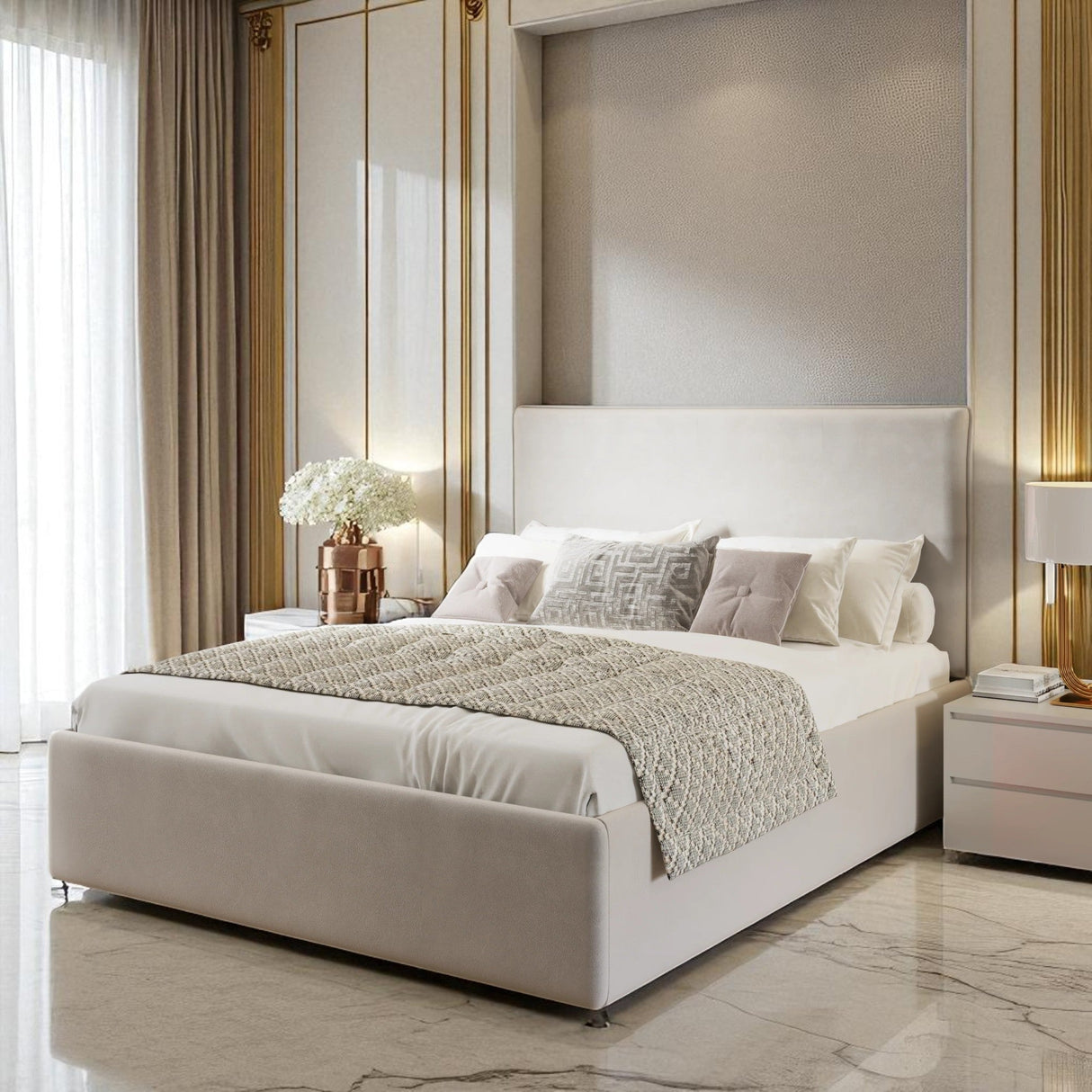 Aria Ottoman Storage Bed Frame Set With Mattress