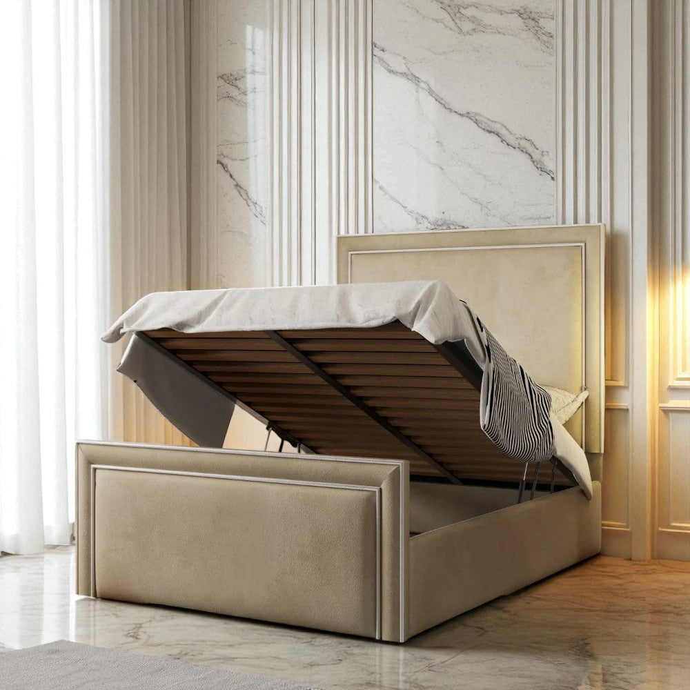 Bello Ottoman Storage Bed Frame Set With Mattress