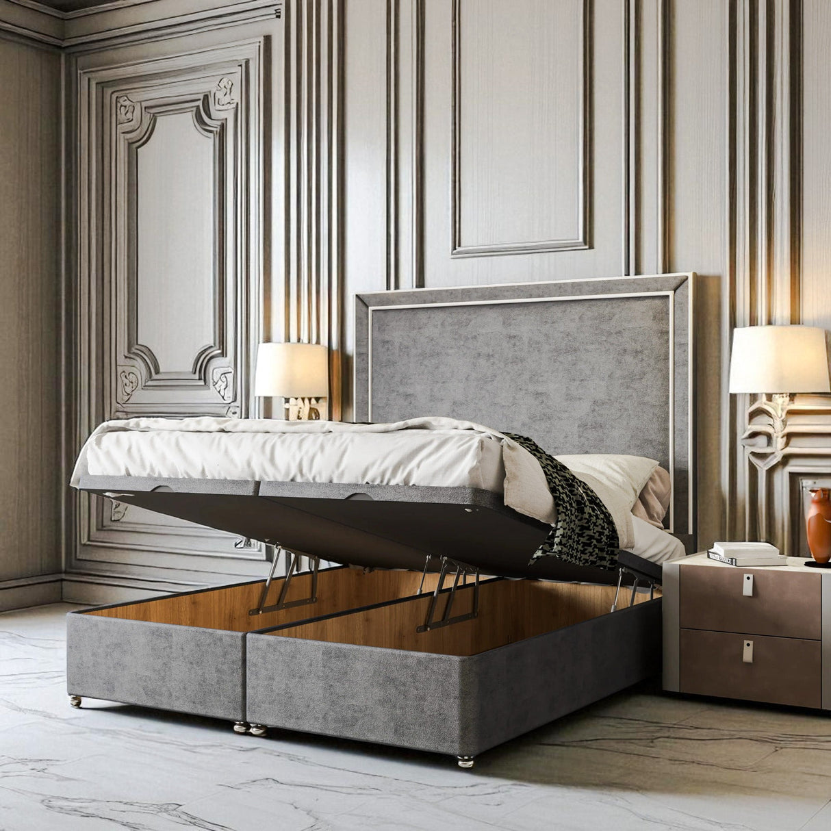Belluna Ottoman Storage Divan Bed Set With Mattress