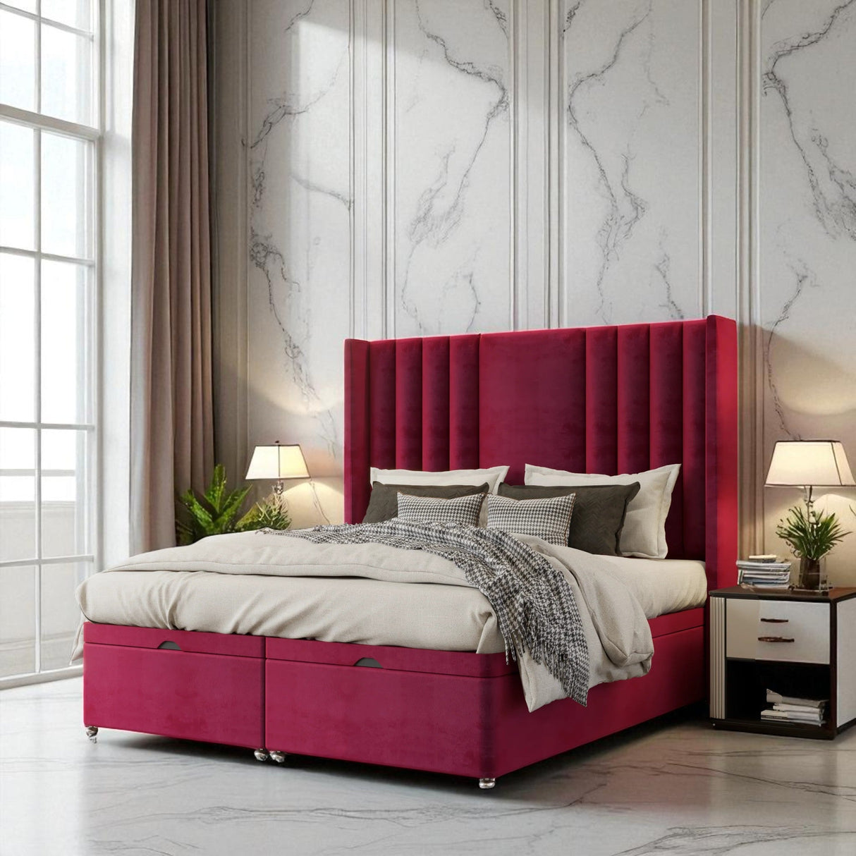 Caruso Ottoman Storage Divan Bed Set With Mattress