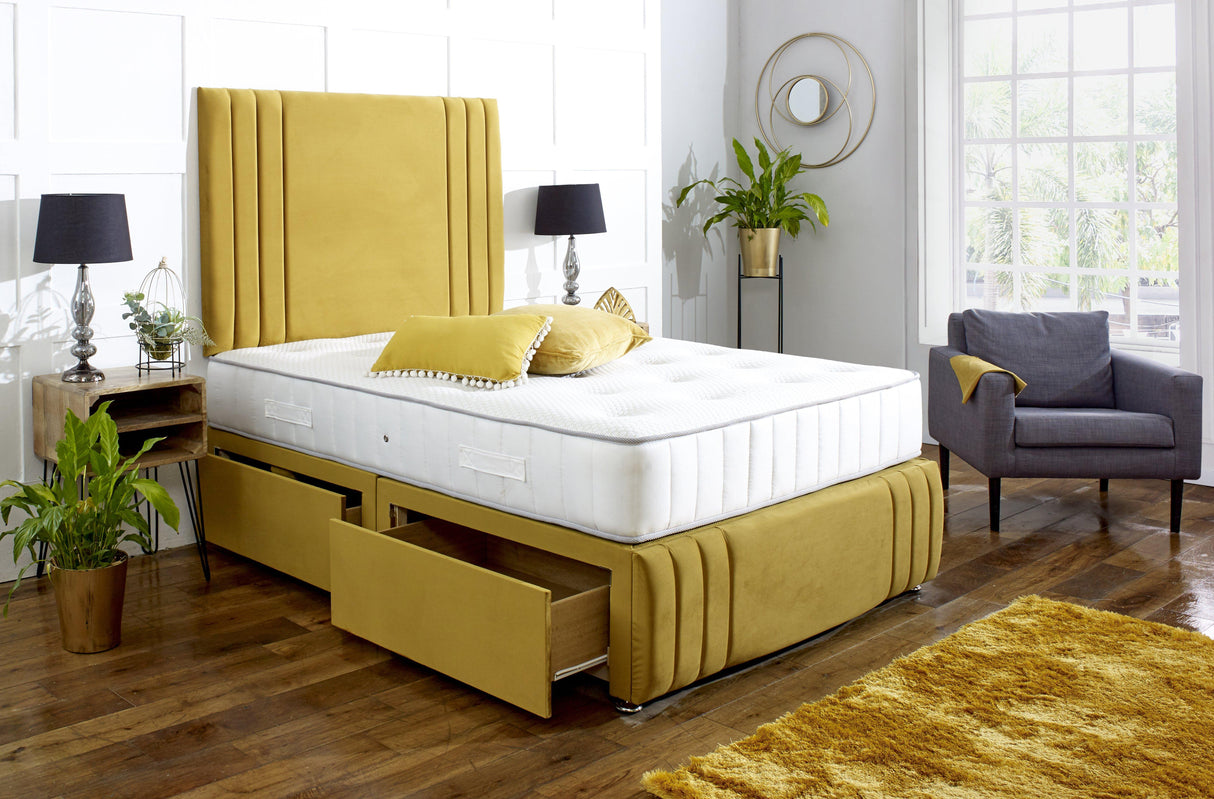 Vancouver Divan Bed Set with Tall Headboard and Footboard