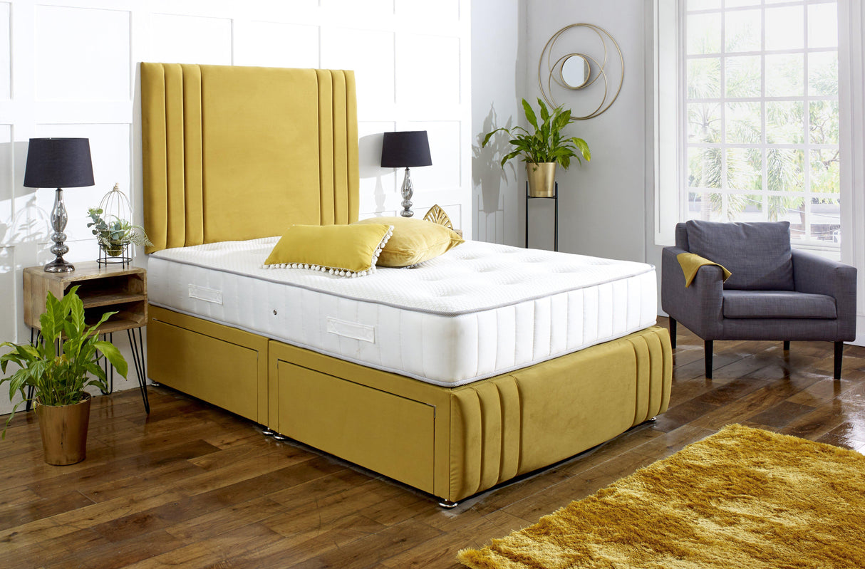 Vancouver Divan Bed Set with Tall Headboard and Footboard