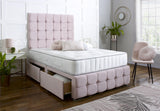 Perth Divan Bed Set with Tall Button Headboard and Footboard