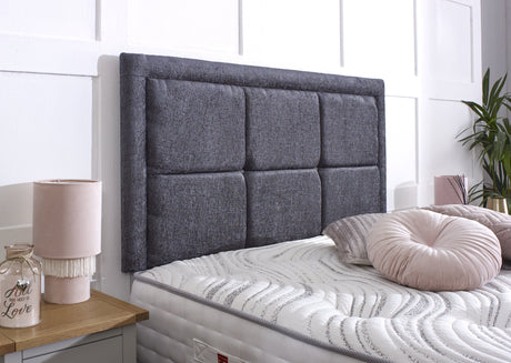 Lisbon Button Headboard with Border - Bed Frame Direct