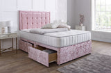 Eleanor Divan Bed Set with Button Border Headboard