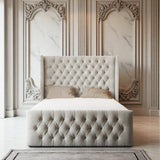 Dolce Wingback Ottoman Storage Bed Frame Set With Mattress