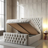 Dolce Wingback Ottoman Storage Bed Frame Set With Mattress