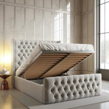 Bellaza Wingback Ottoman Storage Bed Frame Set Bed Frame Bed Frame Direct