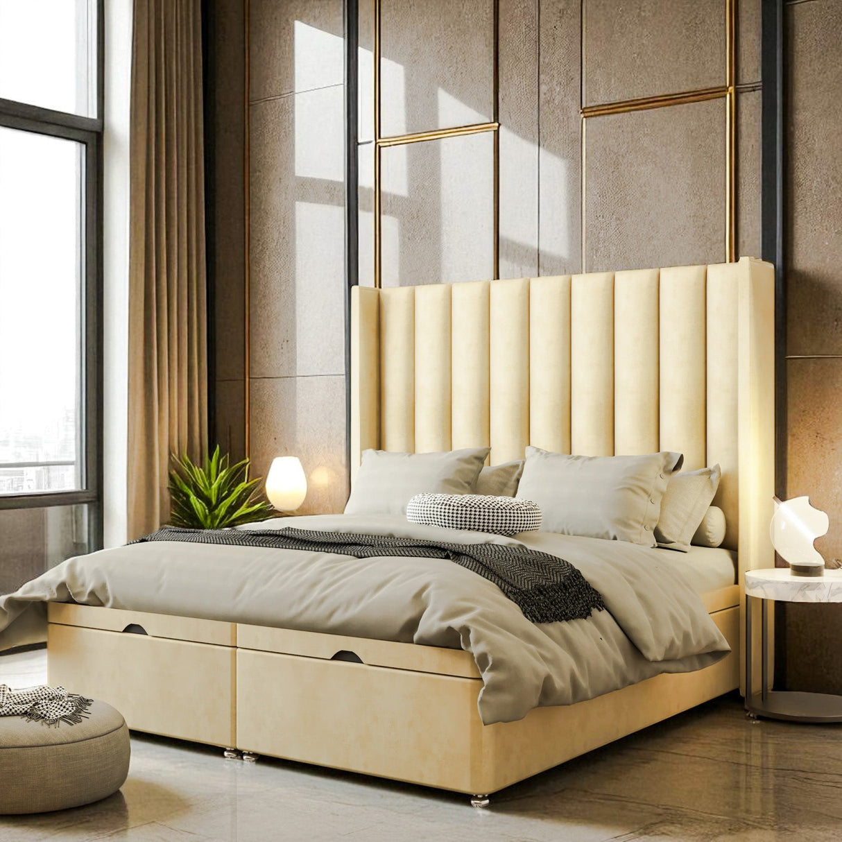 Dolcetta Ottoman Storage Divan Bed Set With Mattress