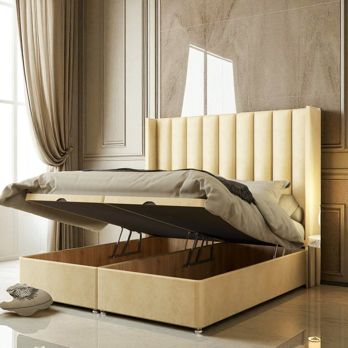 Dolcetta Ottoman Storage Divan Bed Set With Mattress