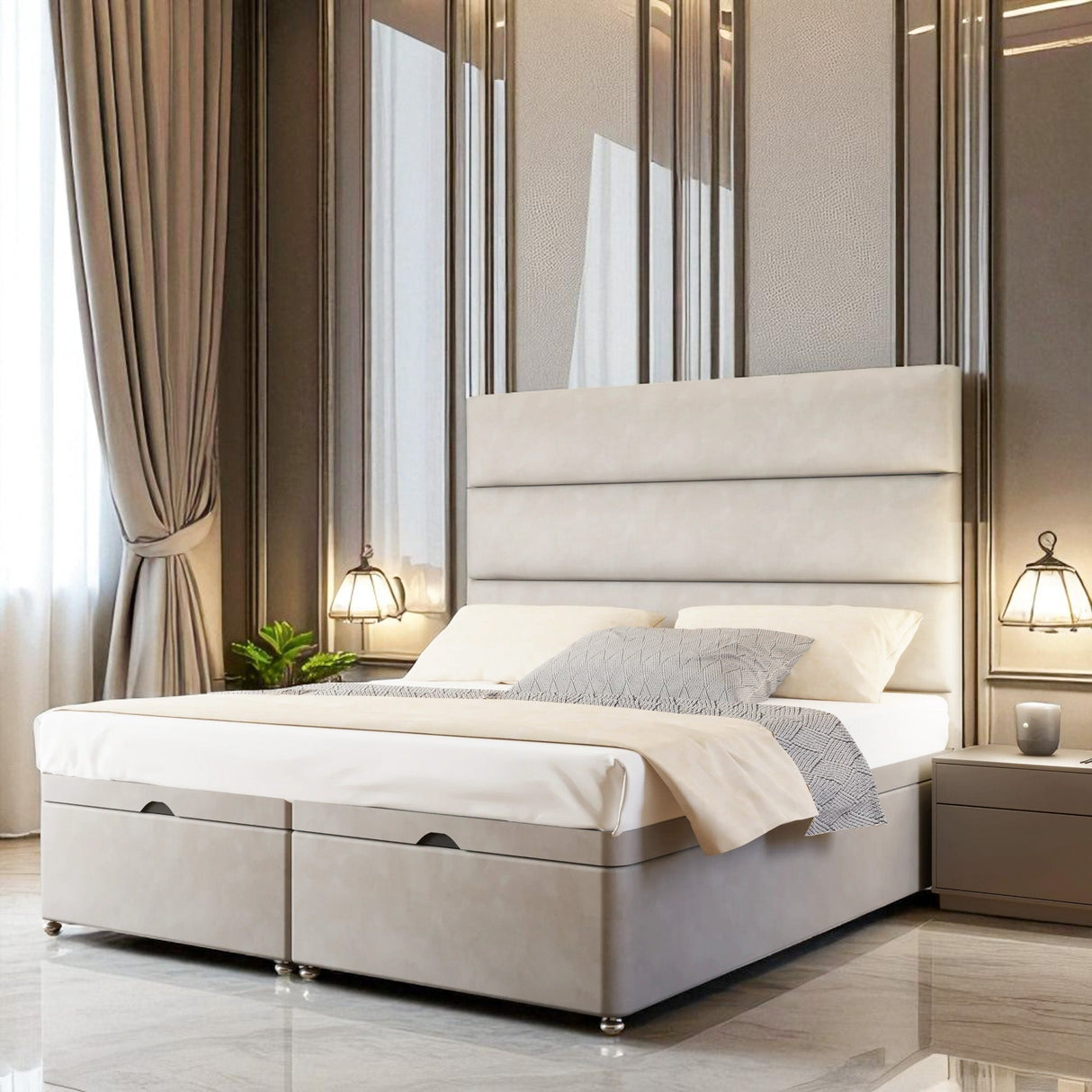 Fiorenza Ottoman Storage Divan Bed Set With Mattress