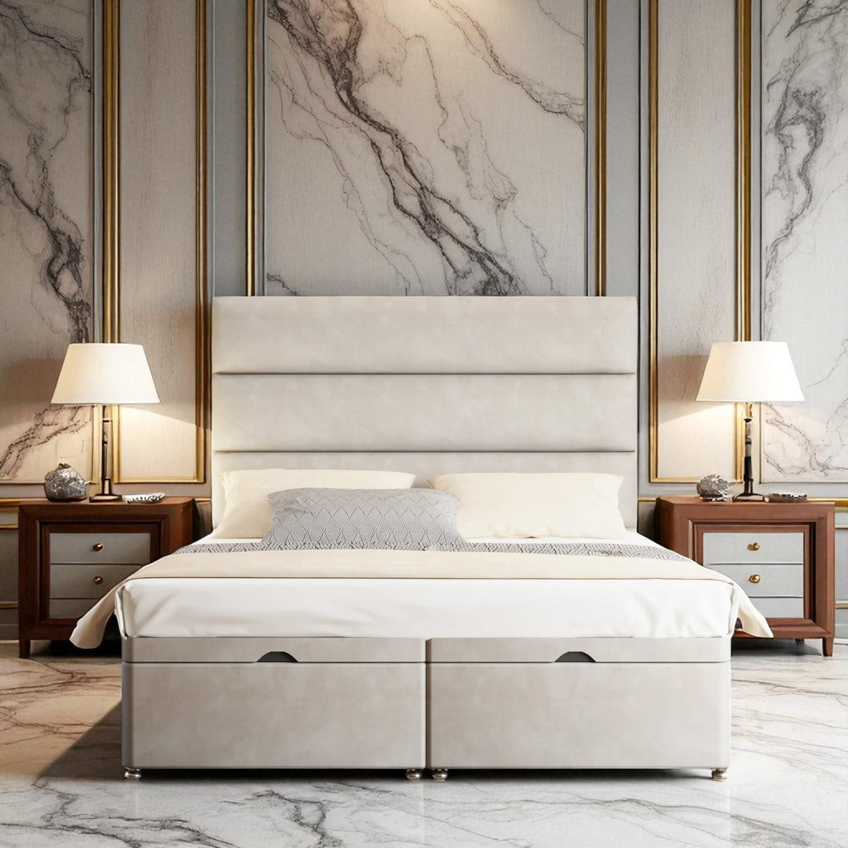 Fiorenza Ottoman Storage Divan Bed Set With Mattress
