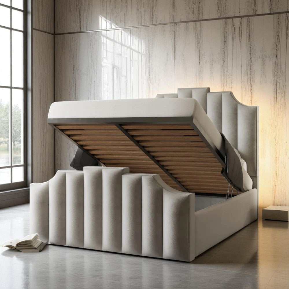 Leon Ottoman Storage Bed Frame Set With Mattress