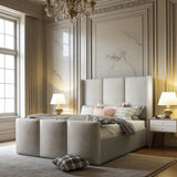Lucia Wingback Ottoman Storage Bed Frame Set With Mattress