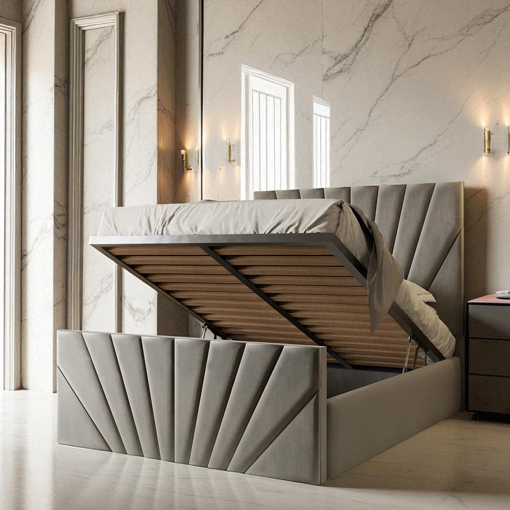 Luna Ottoman Storage Bed Frame Set With Mattress