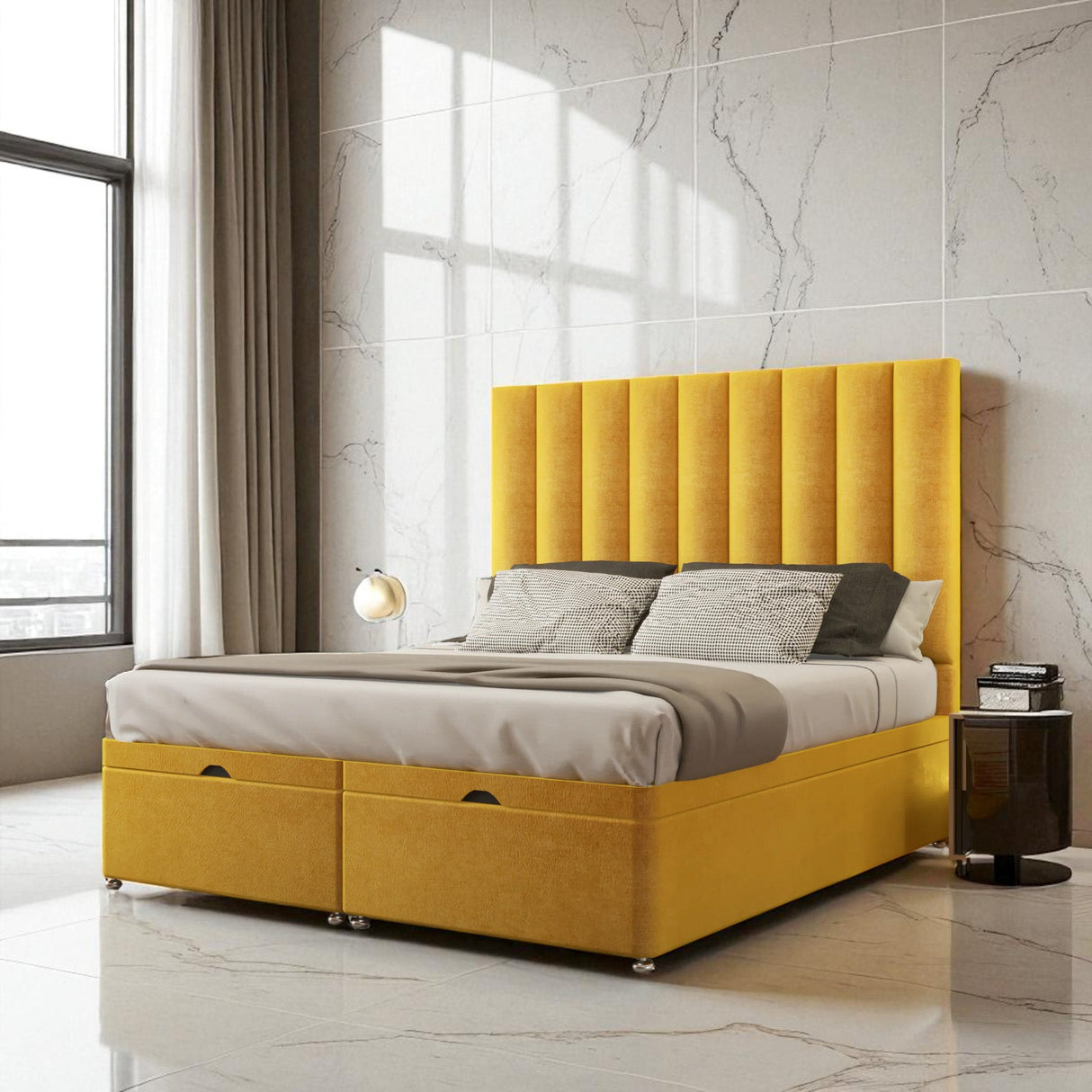 Lusso Ottoman Storage Divan Bed Set With Mattress