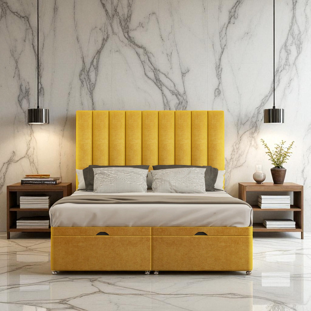 Lusso Ottoman Storage Divan Bed Set With Mattress
