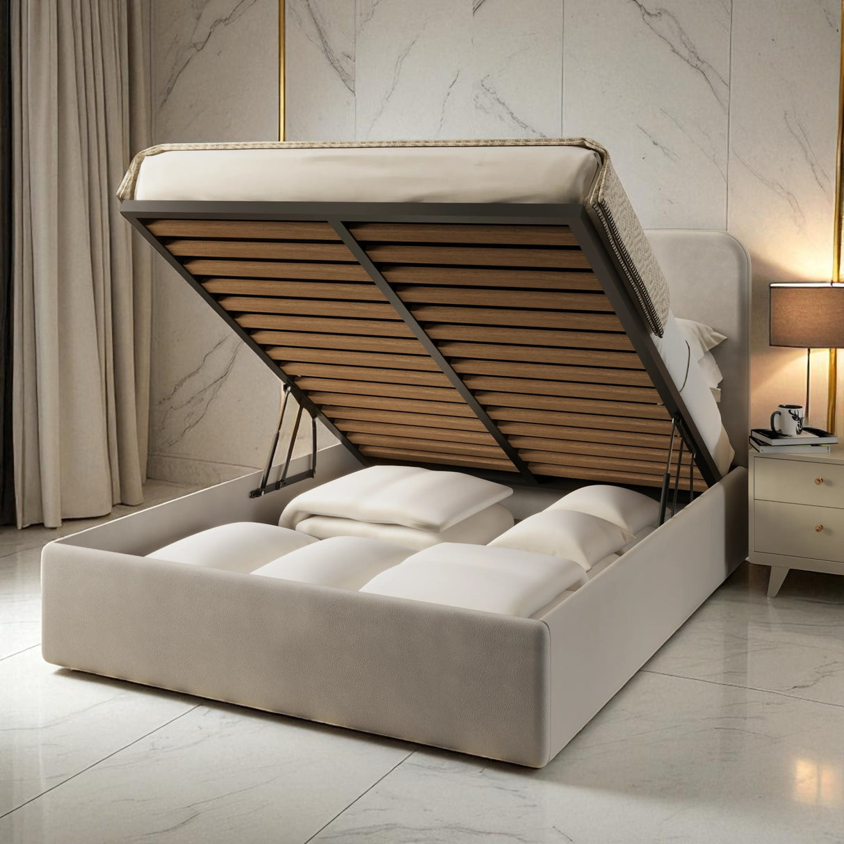 Madison Ottoman Storage Bed Frame Set With Mattress