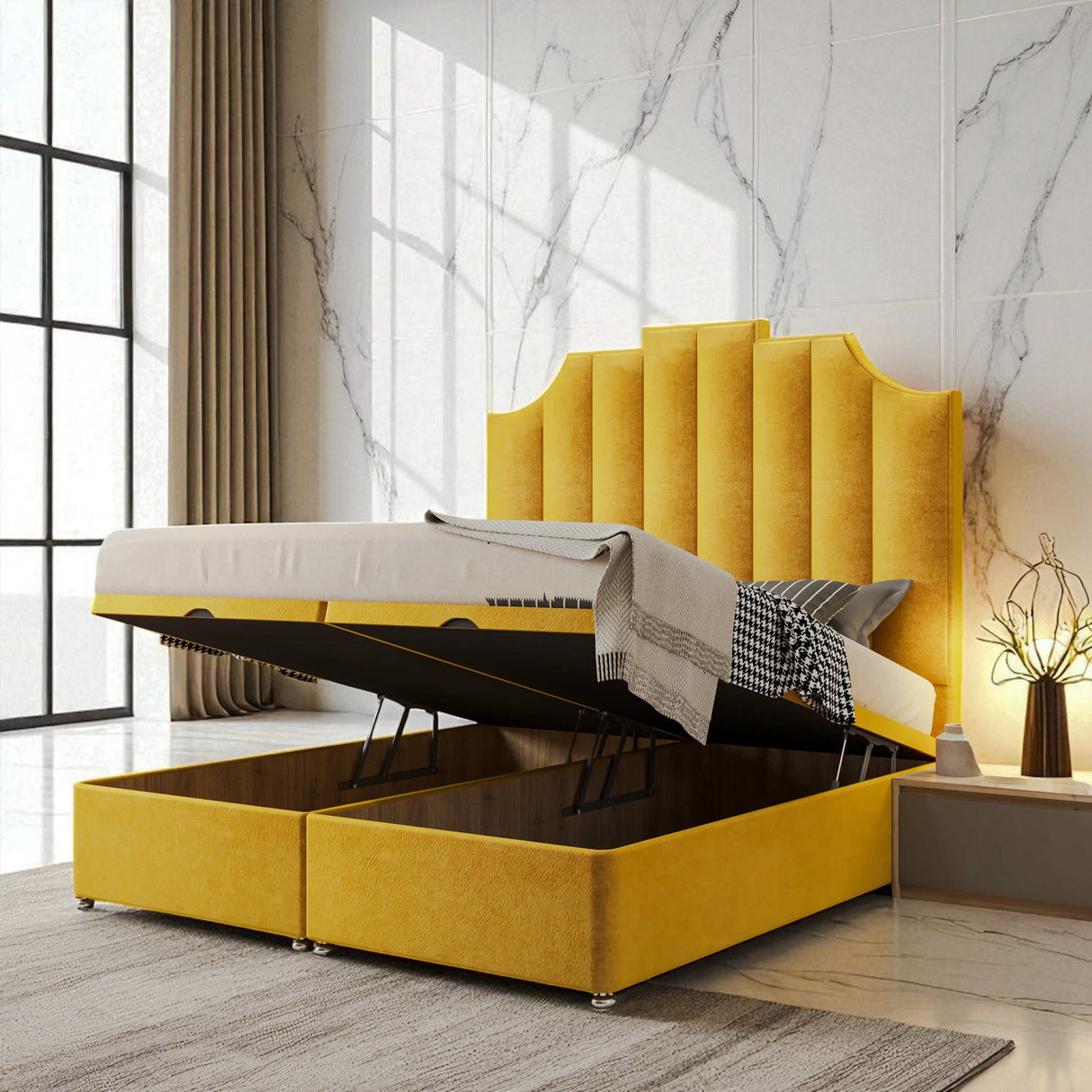 Maravi Ottoman Storage Divan Bed Set With Mattress