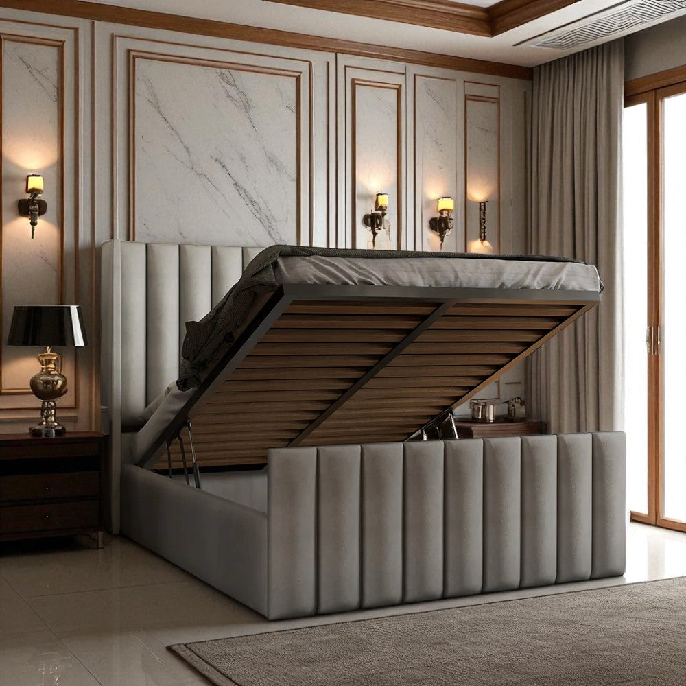 Ayla Wingback Ottoman Storage Bed Frame Set Bed Frame Bed Frame Direct