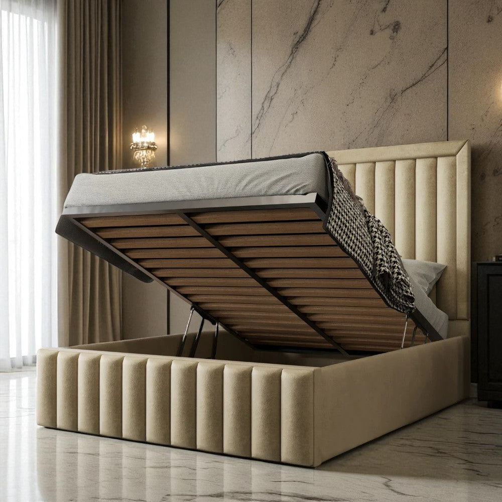 Sana Ottoman Storage Bed Frame Set With Mattress