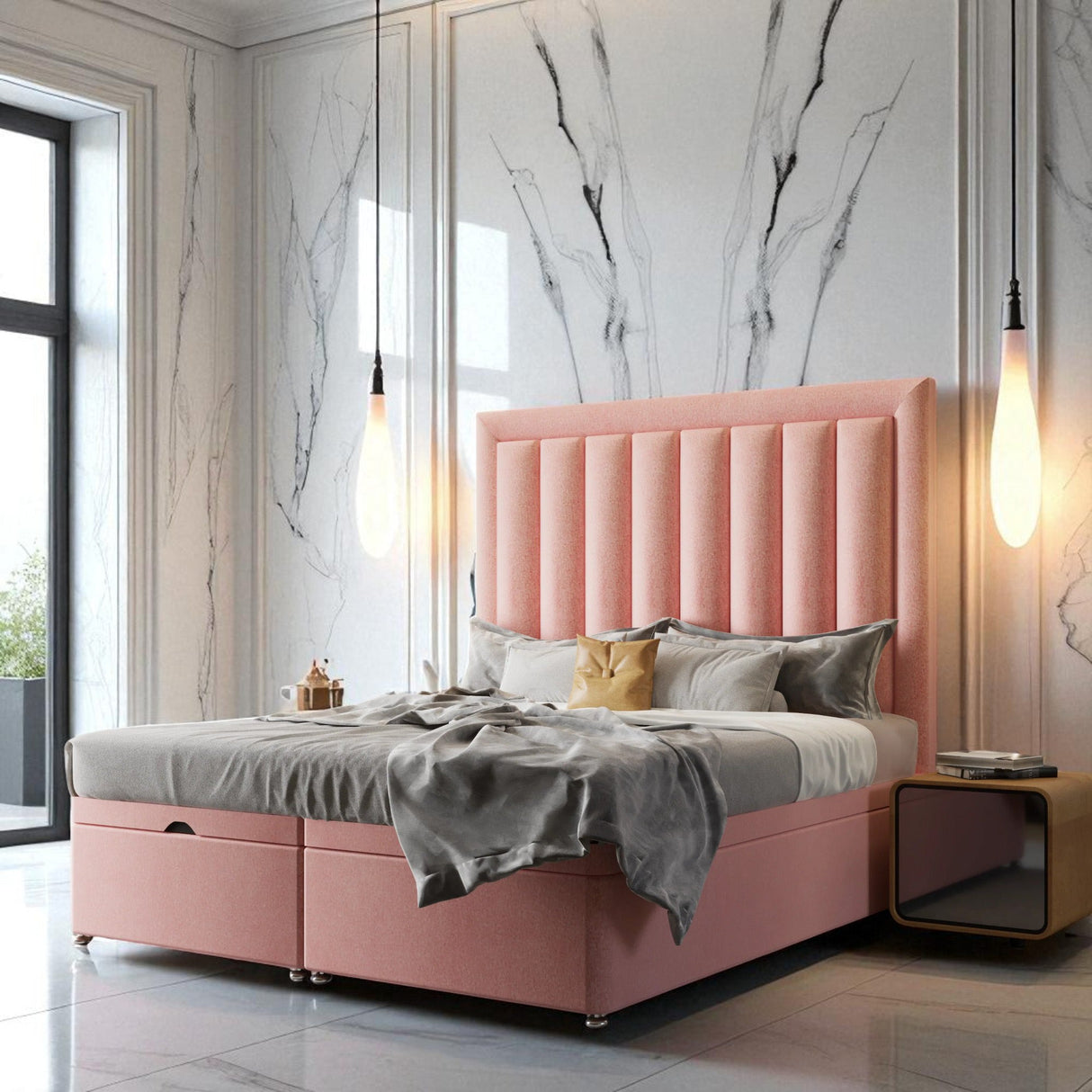 Zaffiro Ottoman Storage Divan Bed Set With Mattress